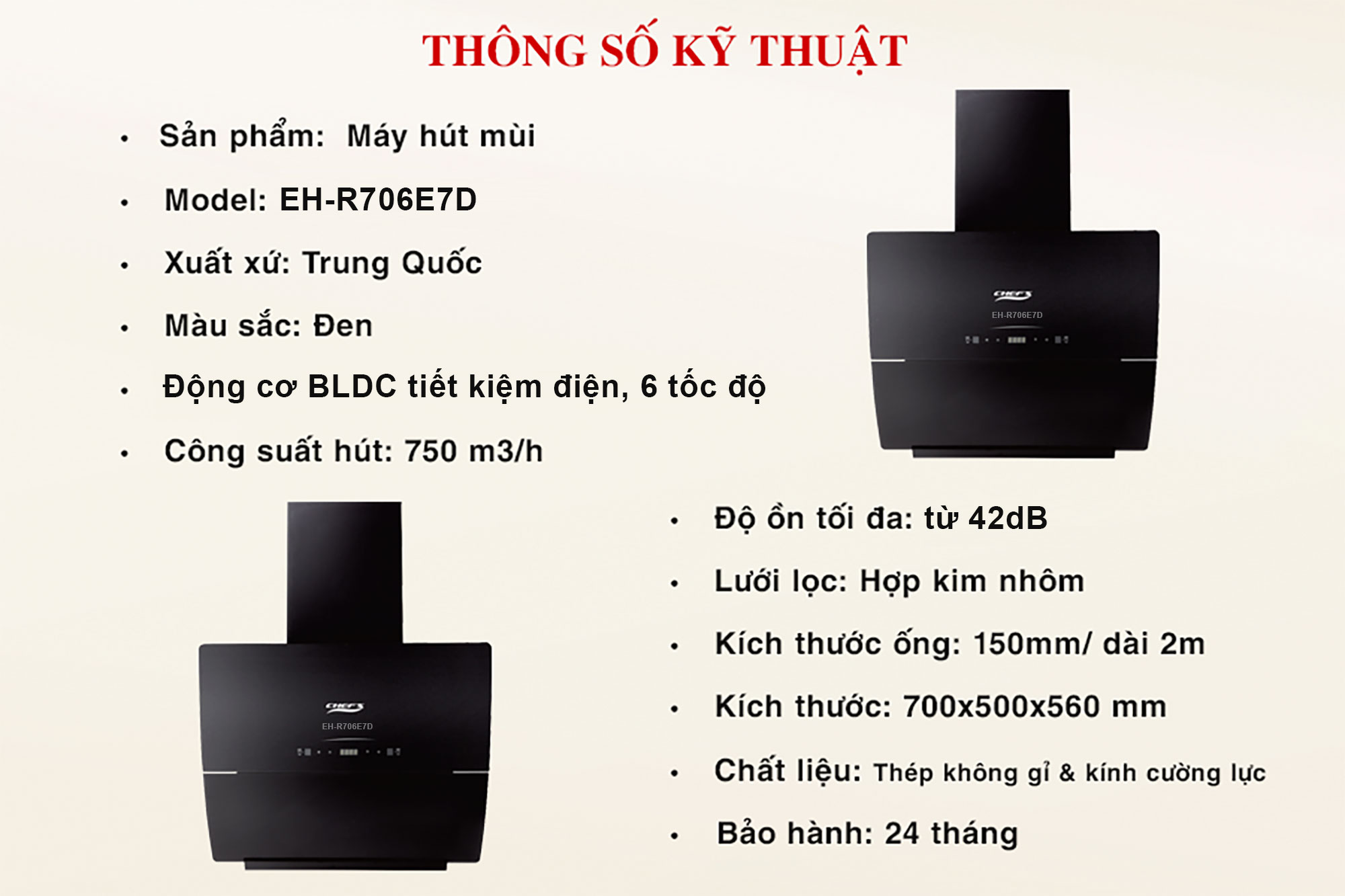 Máy hút mùi Chefs EH-R706E7D -7